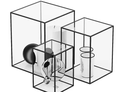 Decorative Glass Cubes 3D model