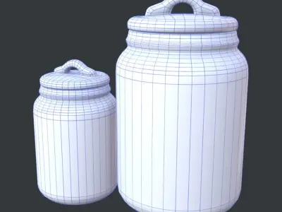 Rae Dunn Canisters Low-poly 3D model