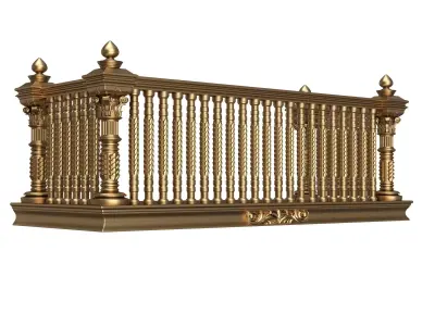 Classic Balcony 03 Low-poly 3D model