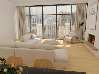 NYC Apartment Blender Scene 3D model
