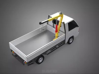 SWIVEL JIB CRANE LIFTING WINCH HOIST HOOK FLATBED TRUCK PICKUP 3D model