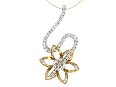 Solitaire Women Pendant 3dm STL OBJ FBX Renders Details 3D print model