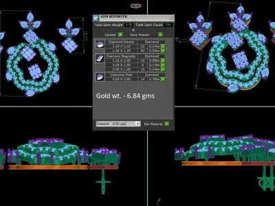 Pendant Earrings combo - 1138 3D print model