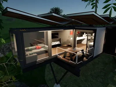 Shipping Container House 3D model