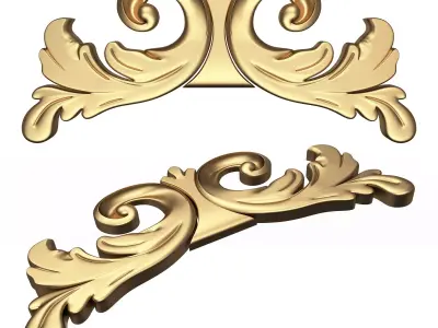 Carved Plaster Molding Decoration 030 Low-poly 3D model