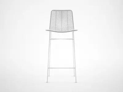 Bloomingville Natural Rattan bar stool 3D model