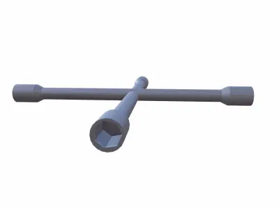 Cross Spanner Low-poly 3D model