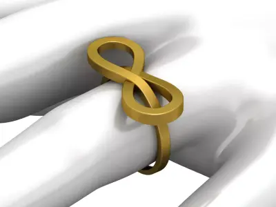 Infinity Ring Lightweight Modern Gold Jewelry 3D Model 3D print model
