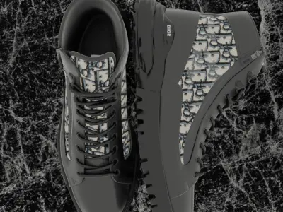 CHRISTIAN DIOR COMBAT ANKLE 3D BOOTS  Low-poly 3D model