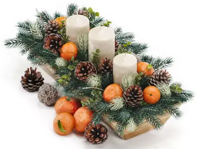 Christmas decorative set for interior decoration 02 3D model