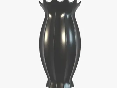 Vase porcelain black 3 3D model