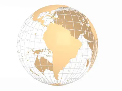 Globe News Skeleton Burlywood color 3D model