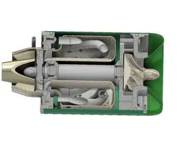 Turbojet engine 3D print model