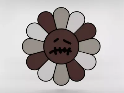 Travis Scott x Takashi Murakami Flower toy 3D print model