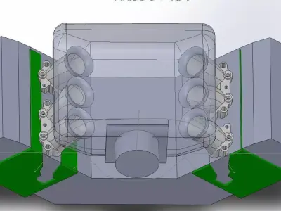 Audi V6 AFC AAH Custom engine intake trumpet 3D model