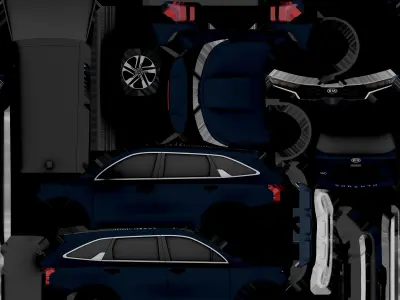 KIA SORENTO LOWPOLY Low-poly 3D model