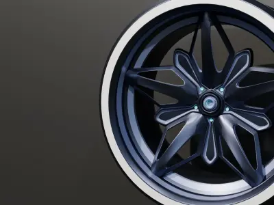 Sport car rim wheel - Star shape 3D model