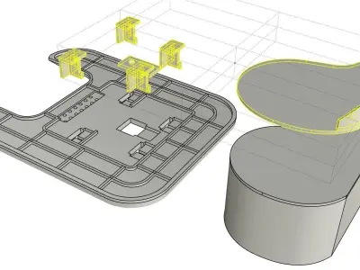 Mounts for front and rear TrueCam H25 GPS 4K dash camera 3D print model