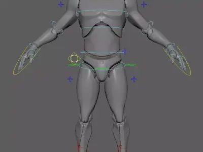 Unreal Engine 4 Mannequin rigged with control rig in Maya Low-poly 3D model