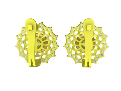 5864 luxury diamond and pearl earrings 3D print model