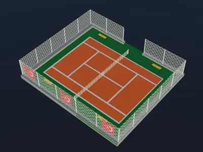 Tennis Court - Turkey Low-poly 3D model