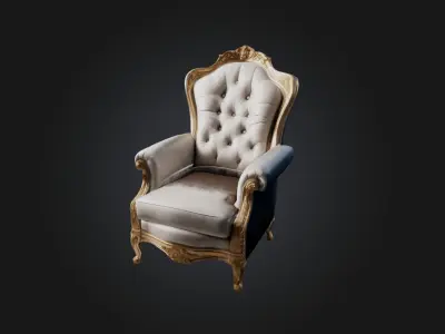 armchair luxury  Low-poly 3D model