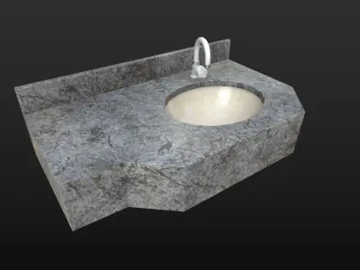 Marble Sink - Low Poly - Game Ready Low-poly 3D model