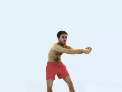 Flow 15F Beach Receiving Sports Man Low-poly 3D model