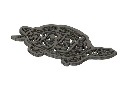 Turtle 2D Decor 3D print model
