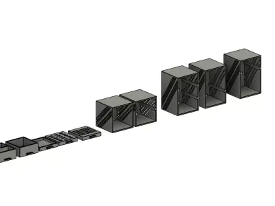 Deskor metal box with two sides 3D model