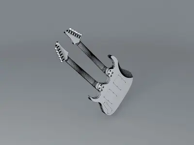 Paul Gilbert double neck guitar Free 3D model