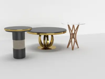 Table three set  decorative 3D model