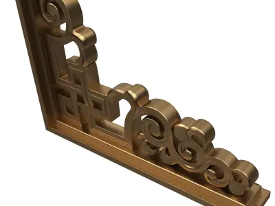 Bracket Carved Plaster Molding Decoration 01 Low-poly 3D model