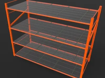 Industrial Rack Shelf Free low-poly 3D model