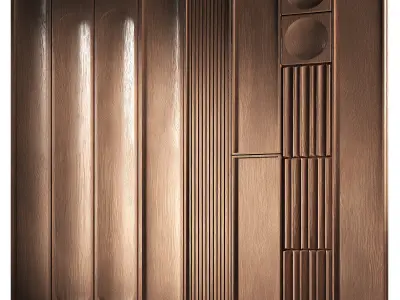 Decorative Wall Panels 3 wood material options 3D model