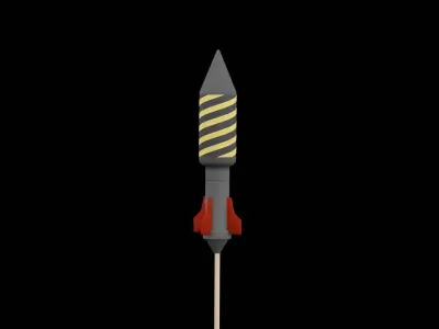 Christmas Firework Low-poly 3D model