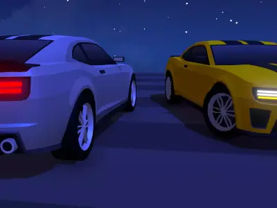 Dodge Challenger Look-Alike Arcade Racing 3D Model - Game Ready Low-poly 3D model