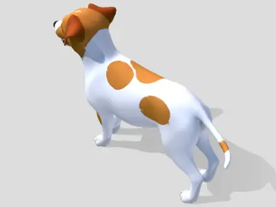 Cartoon Dog - Jack Russell Terrier Low-poly 3D model