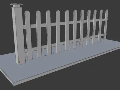 Wooden Fence Free low-poly 3D model purchase