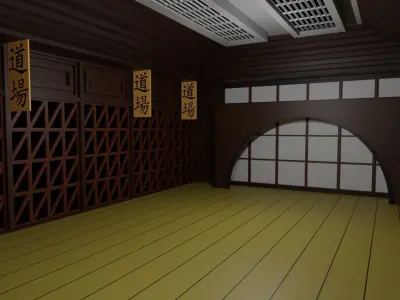 Karate Hall Low-poly 3D model