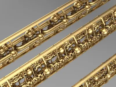 same chain 3 different hollow 3D print model