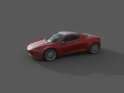 Generic Sport Car 01 DirtyRed Low-poly 3D model