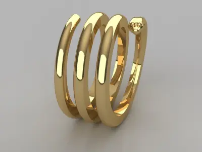 Snake Ring Gold Silver Platinum Luxury Jewelry 3D print model