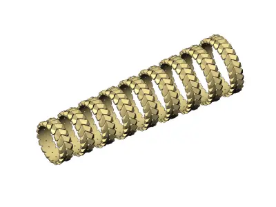 Truck tire pattern ring US size 5to13 3D print model