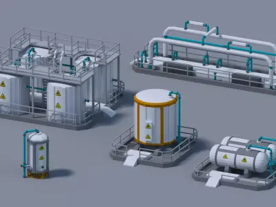 Fuel Tank 4-X Free low-poly 3D model