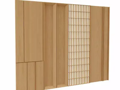 wood wall panel 3D model purchase