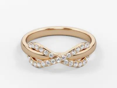 Infinity ring with stones  3D Model Pack