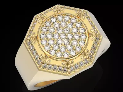 Man Ring Sculpture jewelry Gold 3D print model 3D print model