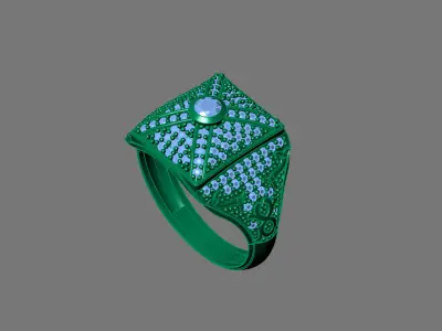Gents Rings Diamond Men Ring STL 3DM 3D ready print model 3D print model
