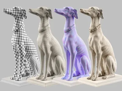 Roberto Giovannini Gray Hound LowPoly PBR Low-poly 3D model